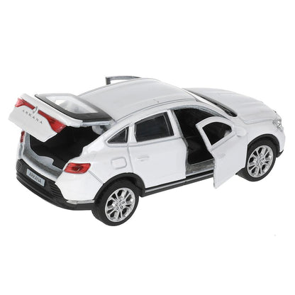 Машина металл "renault arkana" дл 12 см, откр дв, багажник, инерц, белый, в кор. Технопарк в кор.2*36шт