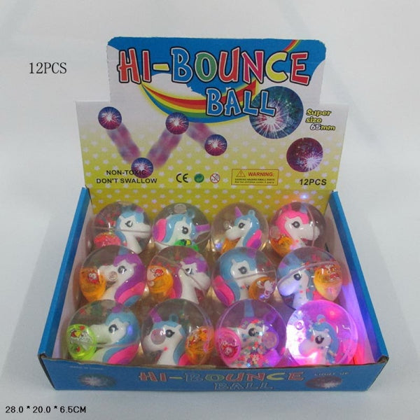 Мяч прыгает со светом, цвет в ассорти. в дисплее уп-12шт в кор.12уп