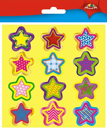 Наклейки поощрительные для школы и детского сада 36шт. Звездочки