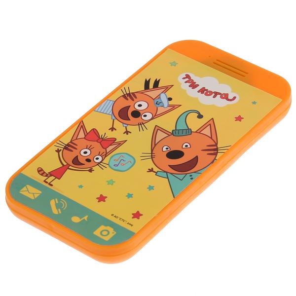 Телефон ТРИ КОТА мини-телефончик, 20 песен, звуки и фразы на блистере (рус. уп.) "Умка" в кор.180шт