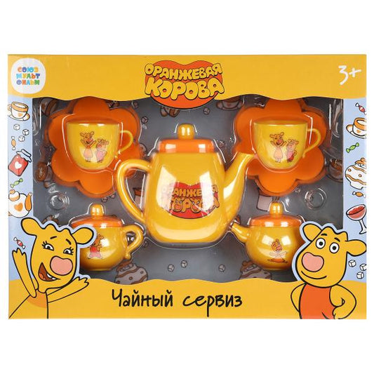 Набор посуды Оранжевая корова пластик, на русском. кор. 27,5*20*5см ИГРАЕМ ВМЕСТЕ в кор.2*30шт