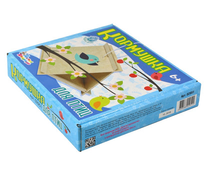 Кормушка для птиц деревянная (весенний рисунок)