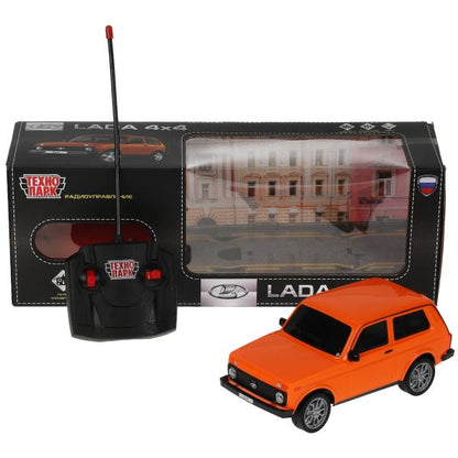 LADA4X4-18L-OR327393 Машина р/у LADA 4x4 18 см, свет, оран, кор. Технопарк в кор.24шт