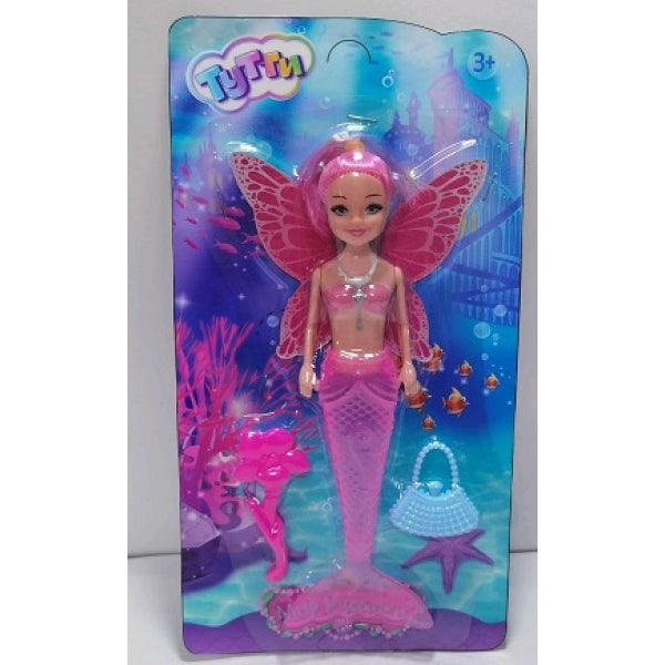 Кукла русалка 20 см, с крыльями, акс., светится хвост, блист. Тутти в кор.2*264шт