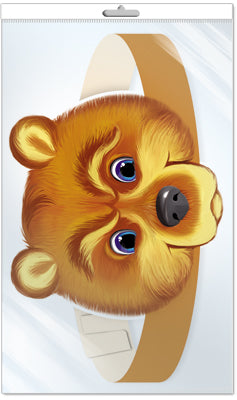 *МА-12677 Маска-ободок. Медведь (в индивидуальной упаковке, с европодвесом и клеевым клапаном) - группа Животные