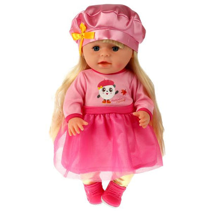 Кукла озвучка МАЛЫШАРИКИ Пандочка 40см, пьет, пис, плачет, 15 песен, 6 акс КАРАПУЗ в кор.8шт