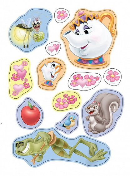 Disney.Принцесса.Наклейки и раскраски (фиолетовая)