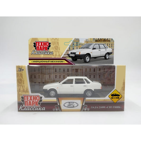 Машина металл LADA lada 21099 длина 10,5 см, инерц, белый, кор. Технопарк в кор.2*36шт