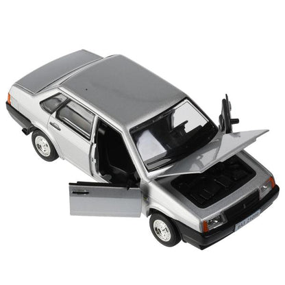 Машина металл свет-звук LADA 21099, 18,5 см, дв., кап.,баг.,инер.,сер., кор. Технопарк в кор.2*12шт
