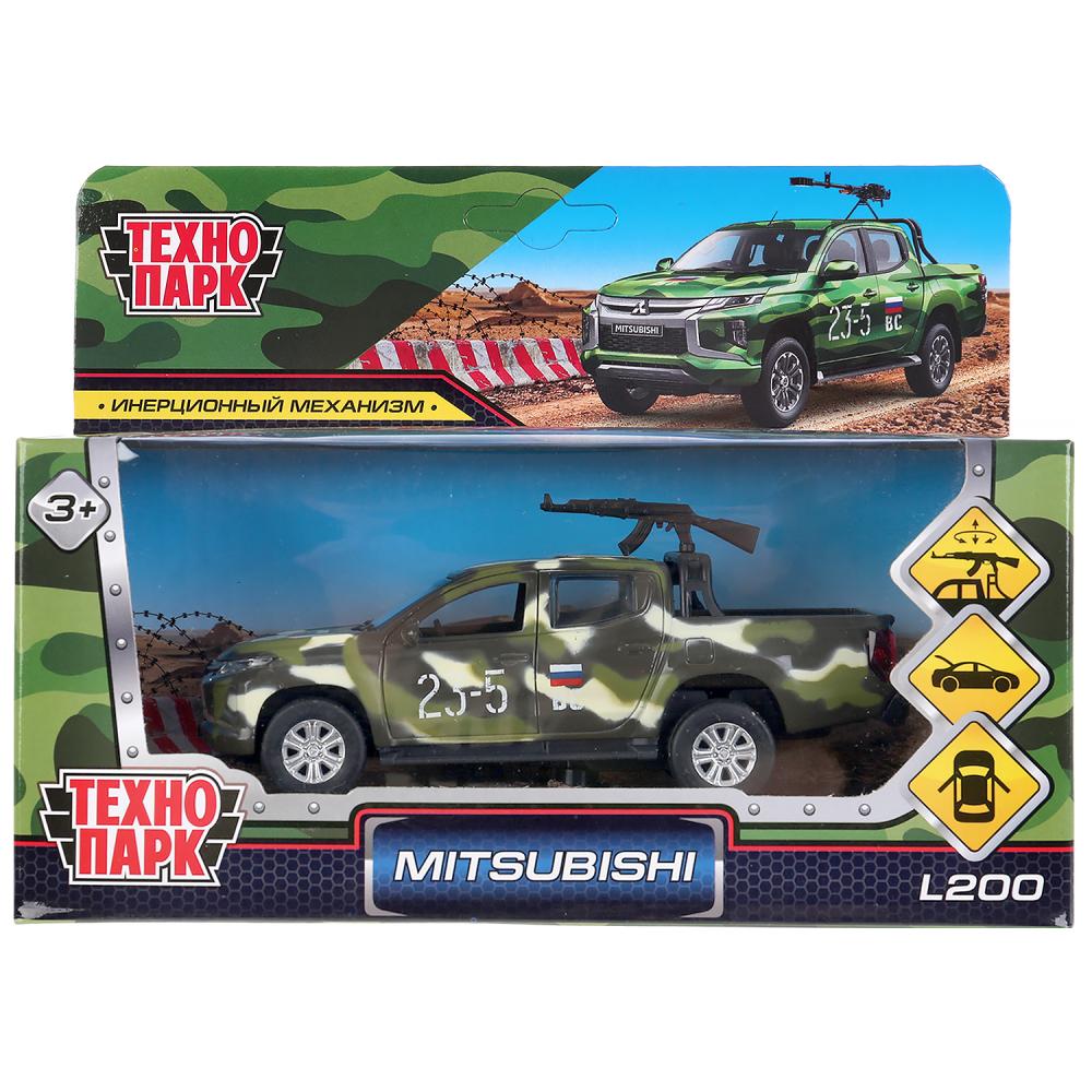 Технопарк. Модель "Mitsubishi L200 Pickup Камуфляж" металл 13 см, двери, бага, арт.L200-12MIL-ARMGN