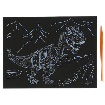 Gravure 18*24 cm dinosaure, couleur argent 120 pièces