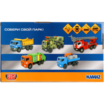 Machine à laver en plastique KAMAZ ПОЖАРНАЯ МАШИНА 30см, вода, двери, инер, кор. Parc technologique en cor.2*12шт