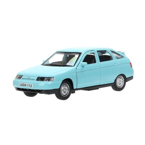 Машина металл ваз-2112 12 см, двери, багажник, светло-синий, кор. Технопарк в кор.2*36шт