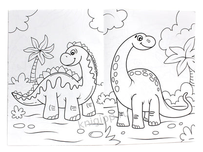 МОЯ РАСКРАСКА А4 чёрная. ДИНОЗАВРИКИ