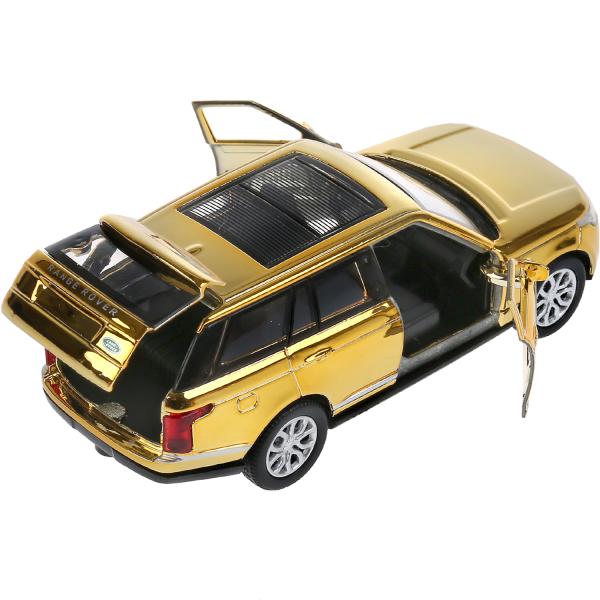 Машина металл "range rover vogue хром" 12см, откр.двери, инерц, золотой в кор. Технопарк в кор2*36шт