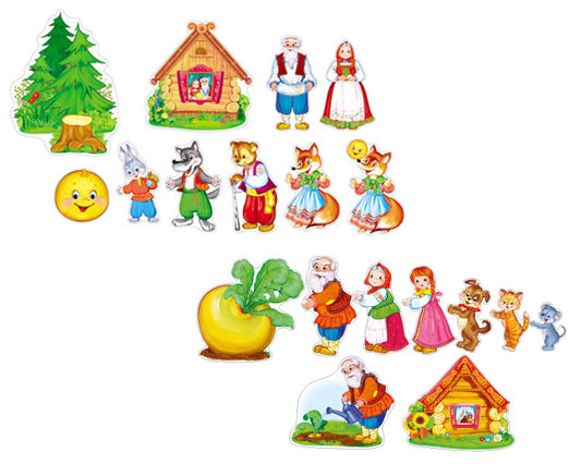 Вырубные фигуры А4. Русские сказки: Репка; Колобок (комплект)