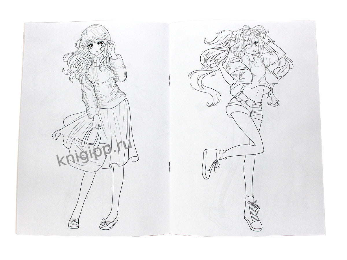 РАСКРАСКА Мода Аниме. Женский стиль