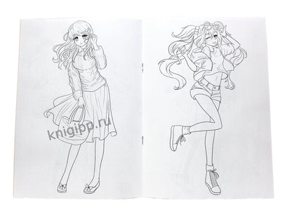 РАСКРАСКА Мода Аниме. Женский стиль