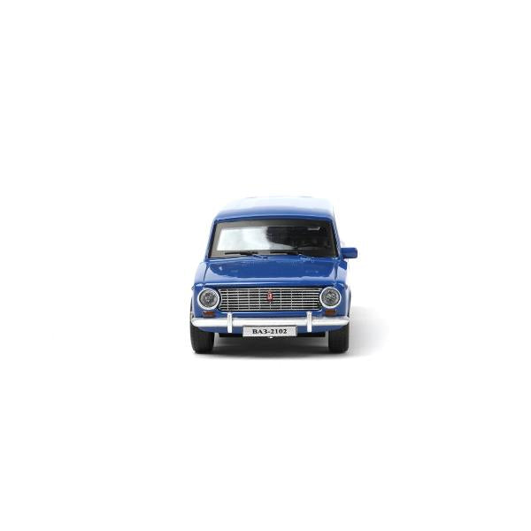 Машина металл ваз-2102 12 см, двери, багажник, инер,синий, кор. Технопарк в кор.2*36шт