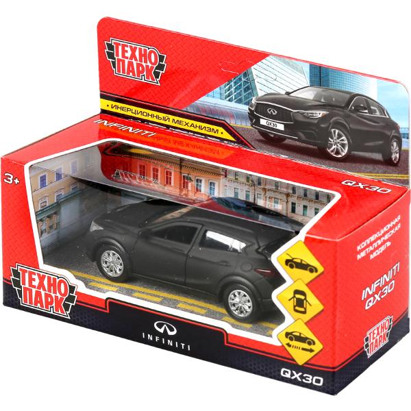 Машина металл "infiniti qx30 матовый" 12см, открыв.двери, инерц, черный в кор. Технопарк в кор2*36шт