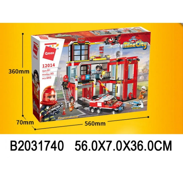 Constructeur en plastique. ПОЖАРНАЯ stanция, с фигурками и аксесс., 693дет. dans le cor. dans le cor.6шт