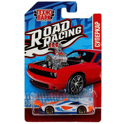 Machine en métal ROAD RACING SUISSE 7,5 cm, dans un assortiment, en blister. Parc technologique en cor.2*360шт