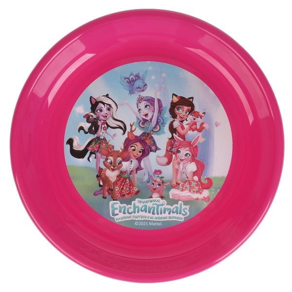 Enchantimals. Тарелка детская плоская пластиковая, 185х185х23 мм, ТМ Умка<br> в кор.60шт