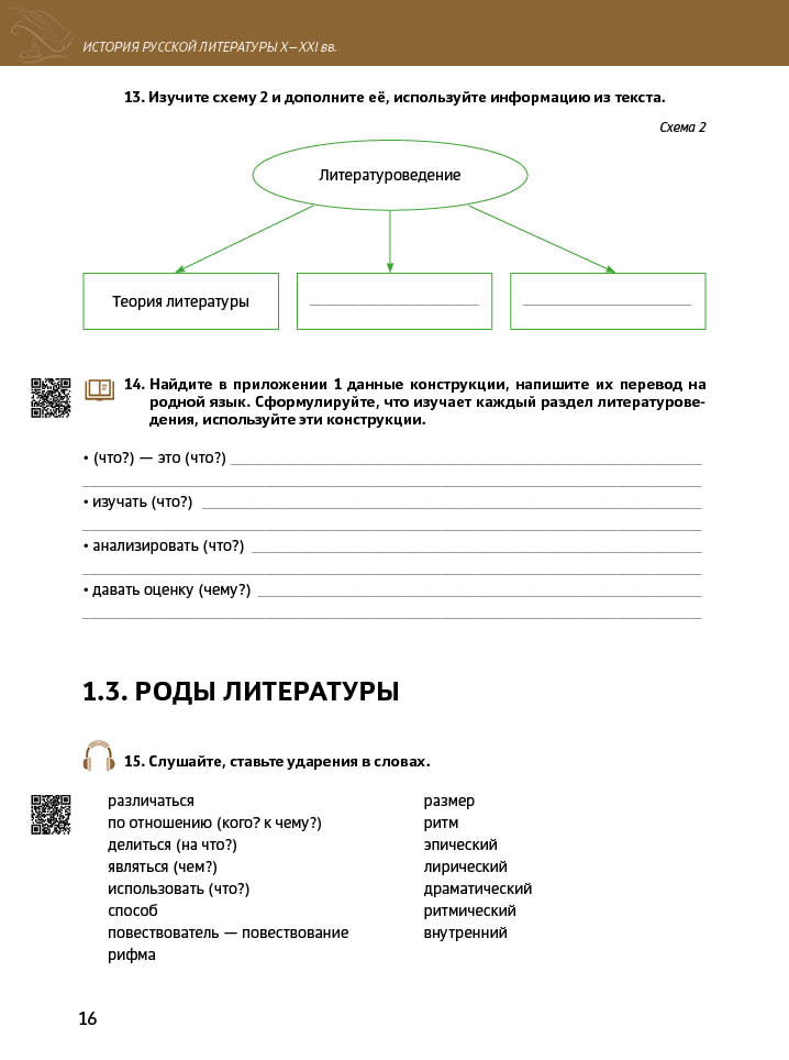 История русской литературы X-XXI вв. Для иностранных учащихся подготовительных факультетов