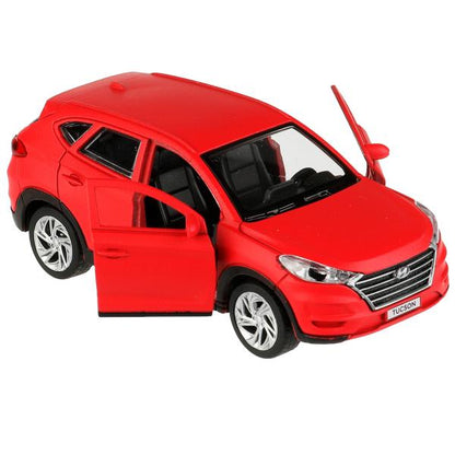 TUCSON-12FIL-RD336378 Машина металл HYUNDAI TUCSON длина 12 см, двери, багаж., инер, красный, кор. Т