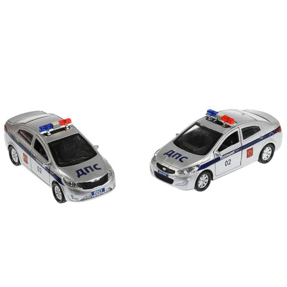 Машина металл KIA RIO/HYUNDAI SOLARIS 12 см,двери,багаж,инер,ассор,кор. Технопарк уп-12шт в кор.6уп