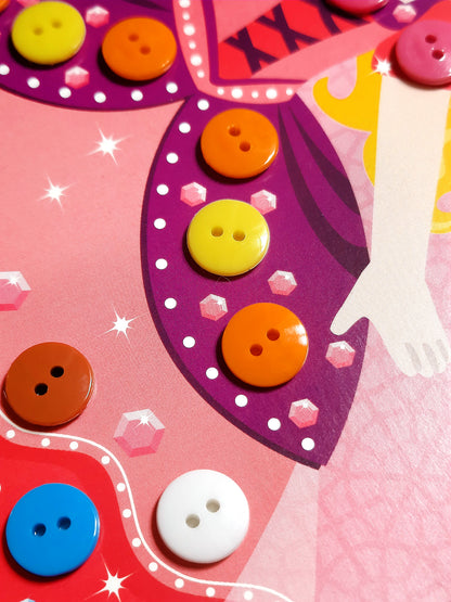 Аппликация из пуговиц "Принцесса София" 180х250 (европодвес)