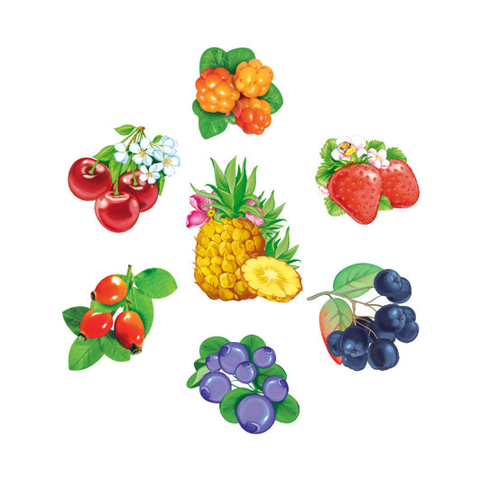 *КМ-17563 Комплект украшений на скотче. Ягодная коллекция (7 видов в комплекте)