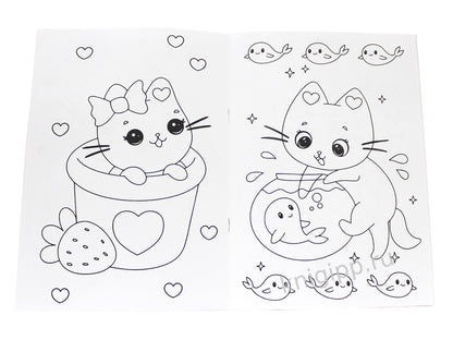 МОЯ РАСКРАСКА А4 чёрная. КОТИКИ-НЯШКИ