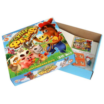 Супер ферма. Настольная игра-квадрат. 40 карточек. 250х250х55 мм. Умные игры в кор.10шт