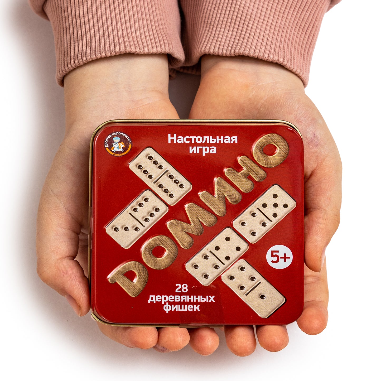 Игра настольная деревянная "Домино" (жестяная коробочка) в кор.42шт