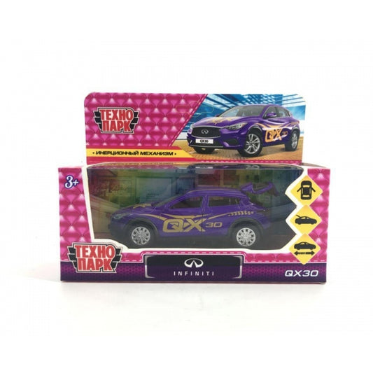 QX30-12GRL-PUR 313653 Машина металл INFINITI QX30 ДЛЯ ДЕВОЧЕК 12 см, двери, багаж, инерц, кор. Техно
