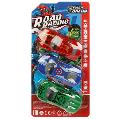 Набор машинок 3шт, ROAD RACING, блист.21,5*13,5*3,5см ТЕХНОДРАЙВ в кор.2*156наб