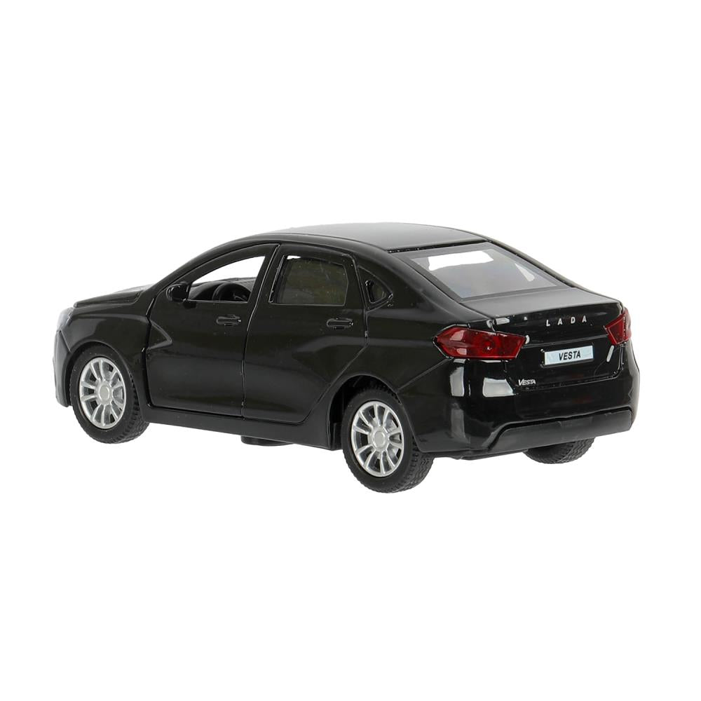 Машина металл LADA vesta 11,5 см, двери, черный, кор. Технопарк в кор.2*36шт