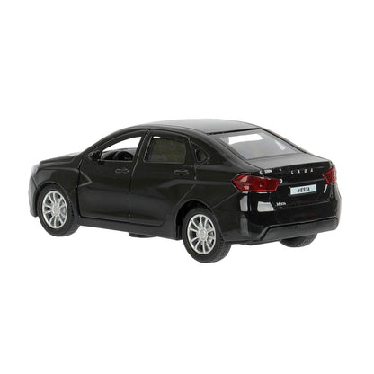 Машина металл LADA vesta 11,5 см, двери, черный, кор. Технопарк в кор.2*36шт