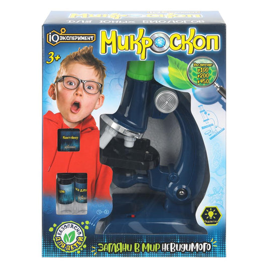 Игрушка опыты микроскоп, кор. 24*18,5*9 cm IQ expérience en cor.2*24шт
