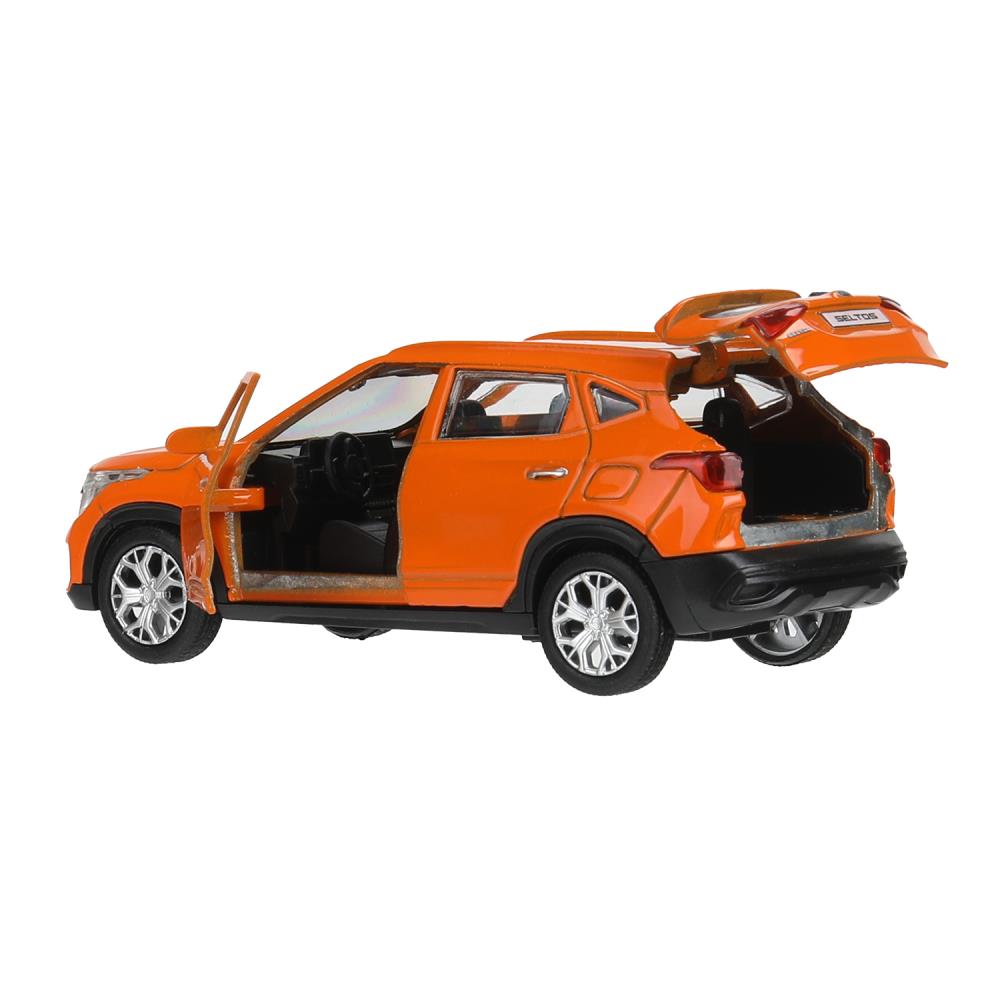 Машина металл KIA seltos длина 12 см, двери, багажник., инерц, оранжевый, кор. Технопарк в кор.2*36шт