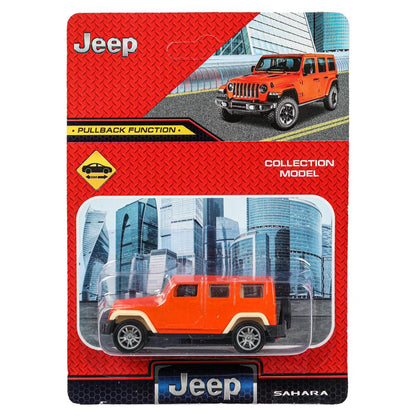 Машина металл jeep WRANGLER SAHARA, 7,5 см, инерция, блистер - в кор.2*288шт