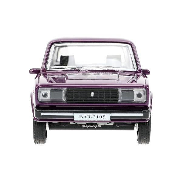 Машина металл LADA ваз-2105 1997 г. 12 см, двери, багажник, инерц.баклажан, кор. Технопарк в кор.2*36шт