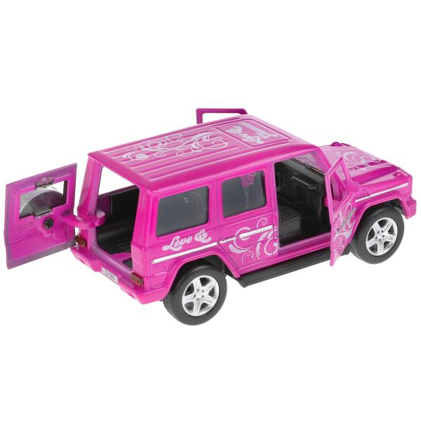 Машина металл MERCEDES-BENZ G-CLASS 12 см, двери, багаж, инерц, фиолет, кор. Технопарк в кор.2*36шт