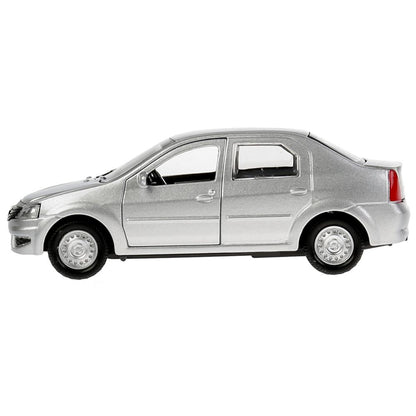Машина металл "RENAULT LOGAN"12см,открыв. двери, инерц, серебристый, в кор. Технопарк в кор.2*36шт