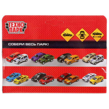 Машина металл ГАЗ-2401 ВОЛГА длина 12 см, двери, багажник, инерц, белый, кор. Технопарк в кор.2*36шт