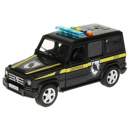 Машина пластик свет-звук MERCEDES-BENZ G-CLASS охрана 22 см, двер, баг, кор. Технопарк в кор.2*18шт
