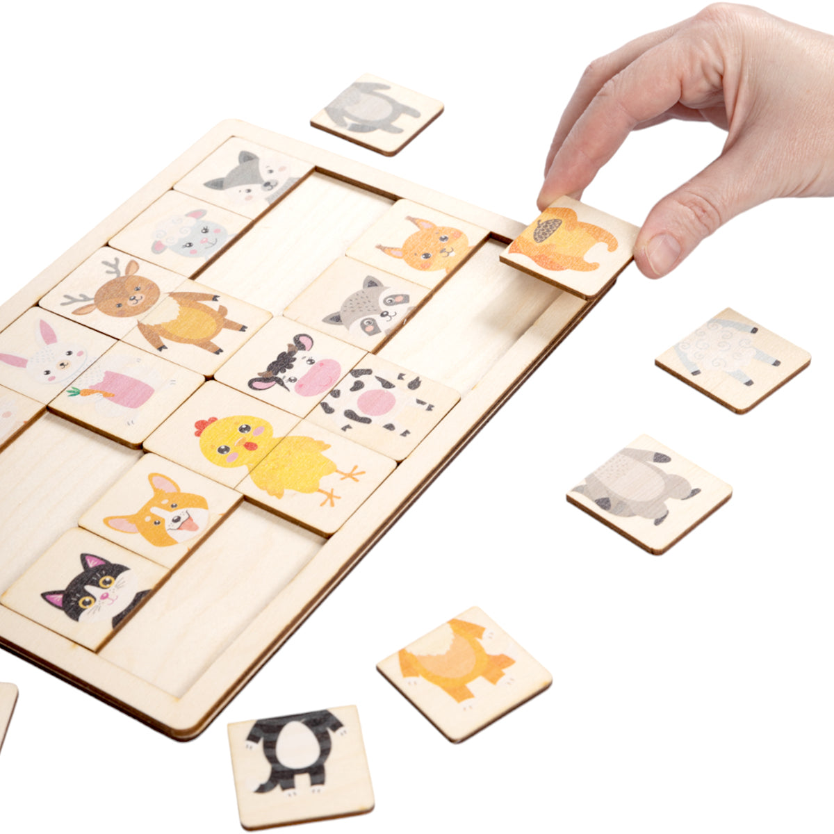 Пазлы из дерева "Половинки" Животные