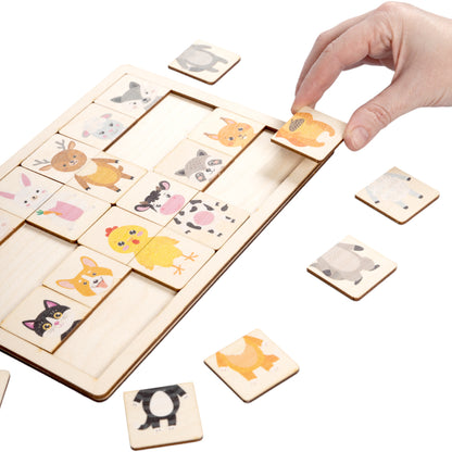 Пазлы из дерева "Половинки" Животные