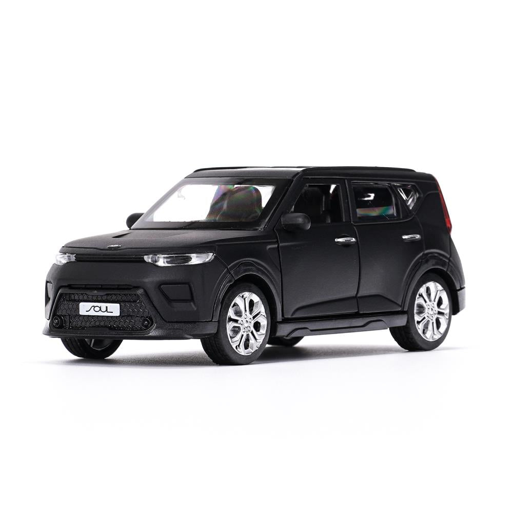 Машина металл свет-звук KIA soul 12 см, двер, инер, черный МАТОВЫЙ, kor. Parc technologique dans le cor.2*36шт